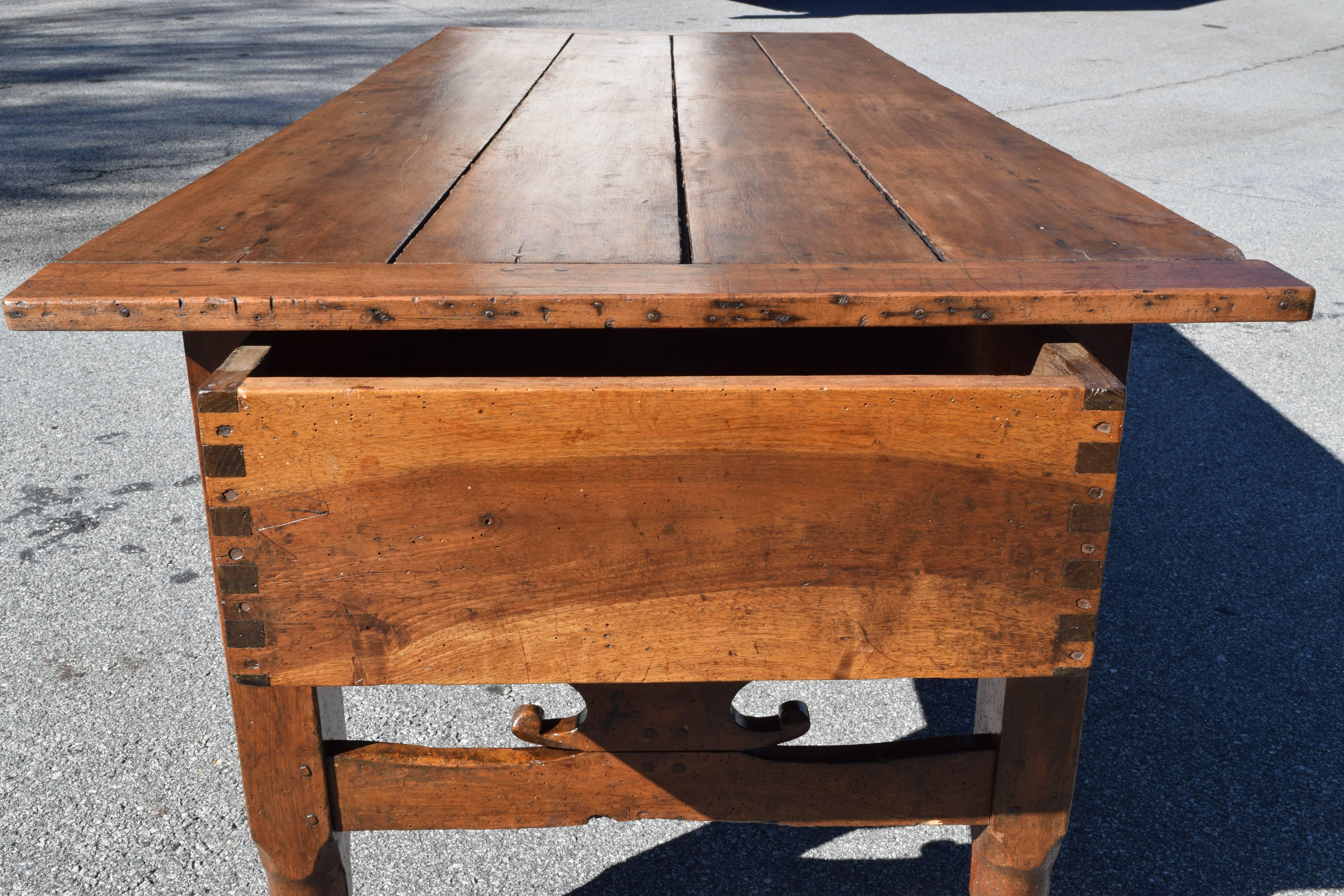 French Louis Philippe Walnut and Pinewood Kitchen Work Table, 19th Century 6