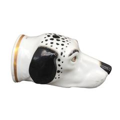 19th Century Porcelain Hound Stirup Cup-Old Labels 6