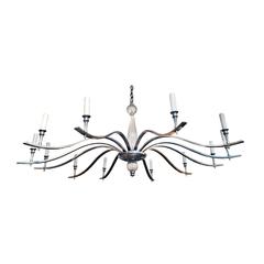 Mid-Century Chandelier with Venetian Glass in the Style of Tommi Parzinger 10