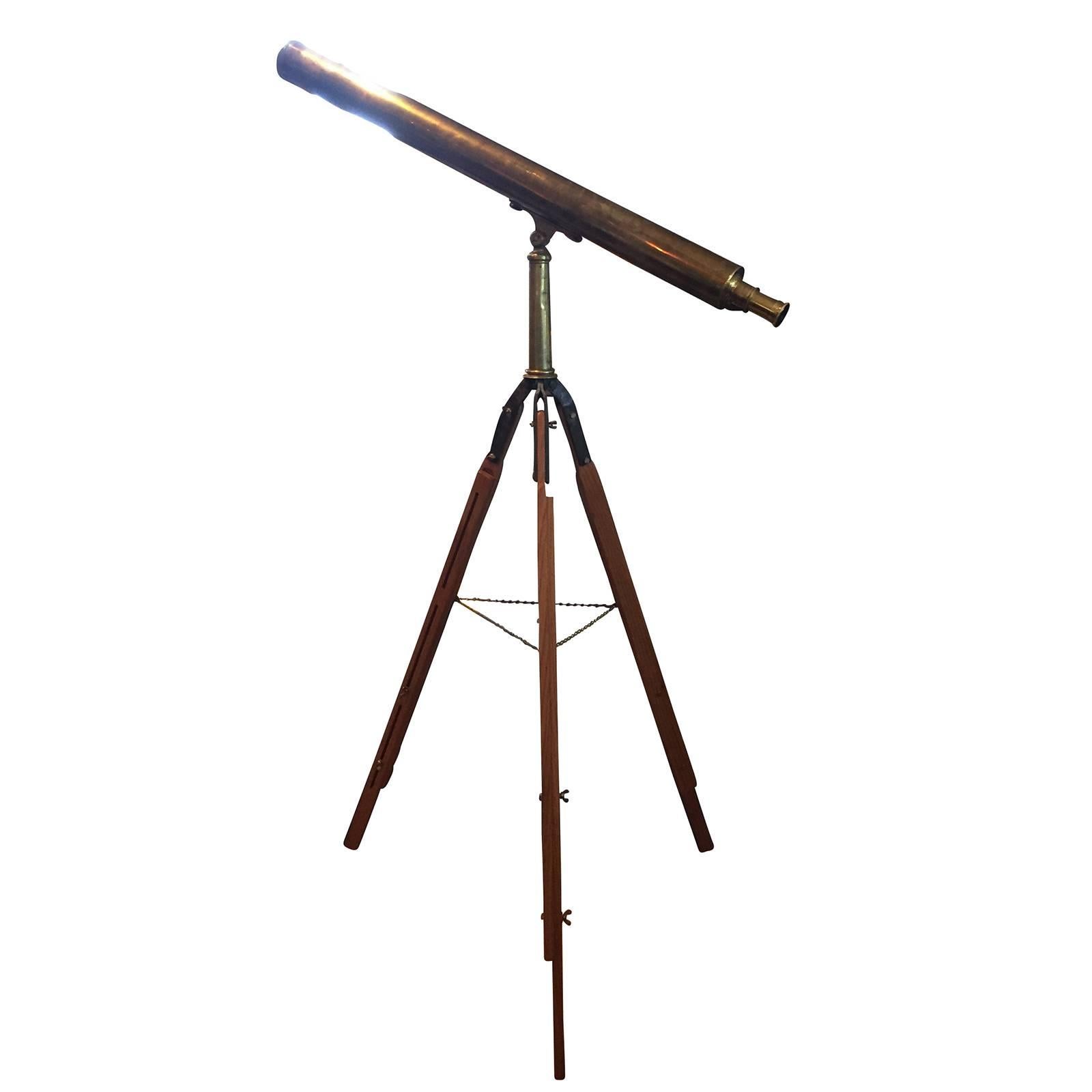 Large 19th Century Bardou & Sons Telescope with Case and Stand
