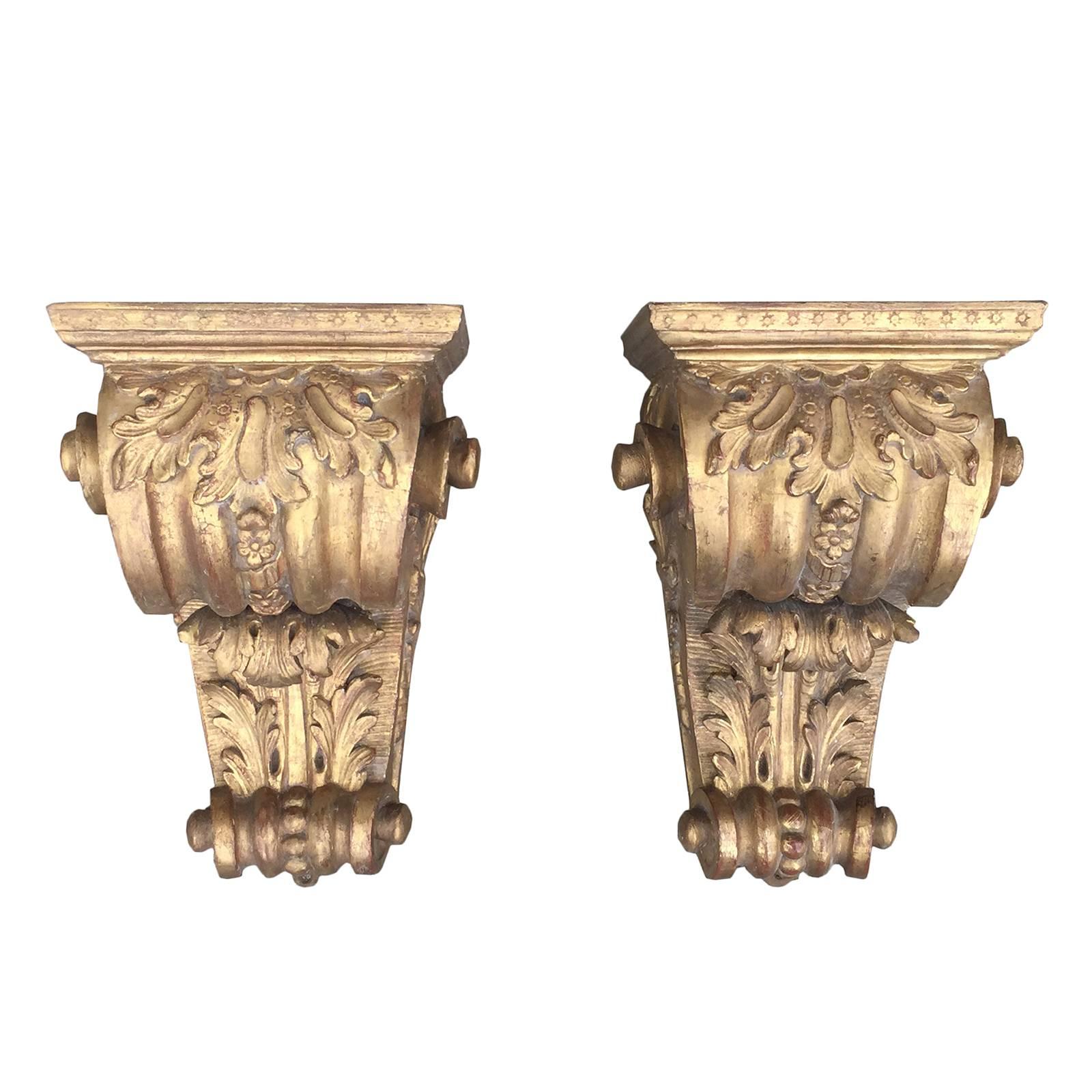 Pair of Draper Style Vintage Brackets at 1stDibs