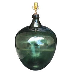 19th Century Large Green Glass Jeroboam as Lamp 9