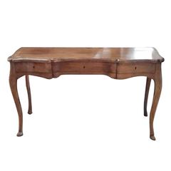 Italian Burled Walnut Console with Drawers, circa 1940