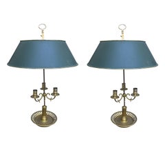 Pair of 20th Century Gilt Bronze Bouillotte Lamps