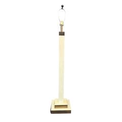 Bone Floor Lamp with Brass Edges, In the Style of Karl Springer, circa 1970s