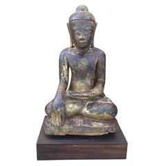 Large 19th Century Wood Thai Buddha
