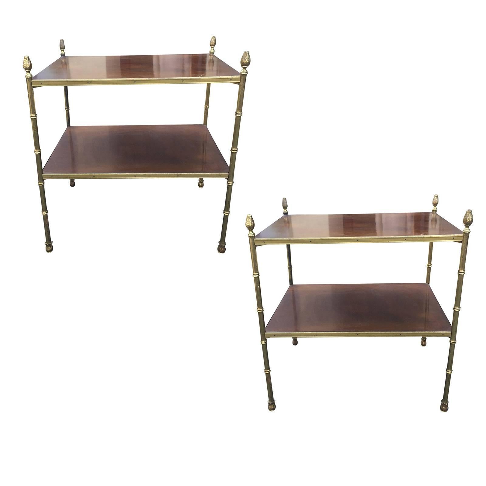 Pair of 20th Century Smith & Watson Brass Side Tables