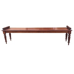 19th Century English Mahogany Hall Bench