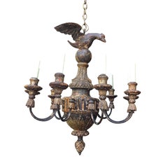 18th Century Italian Giltwood Eagle Chandelier