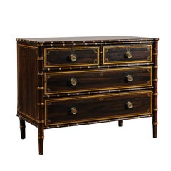 19th Century Regency Style Faux Bois Bamboo Turned Chest