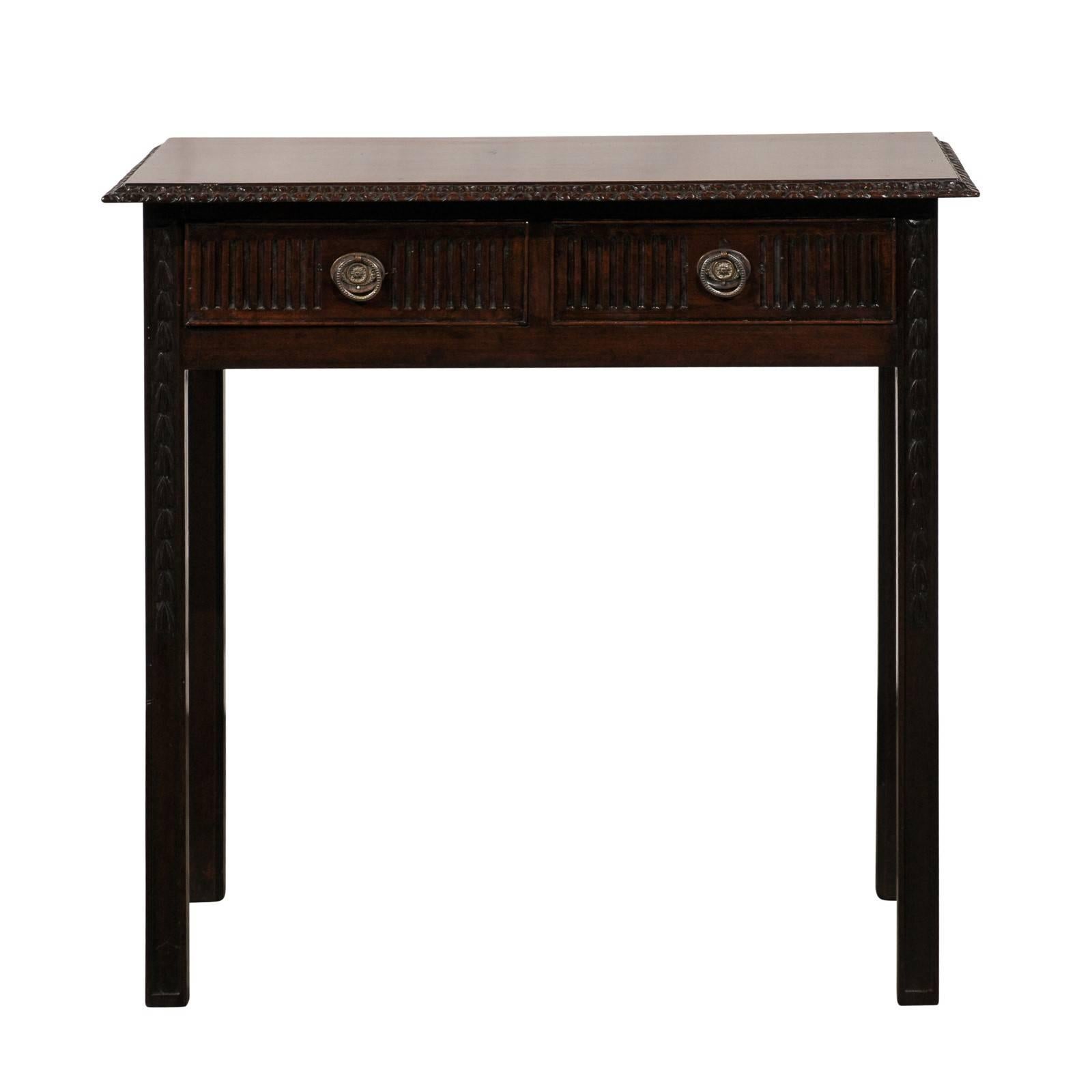 18th Century English Provincial Two-Drawer Table