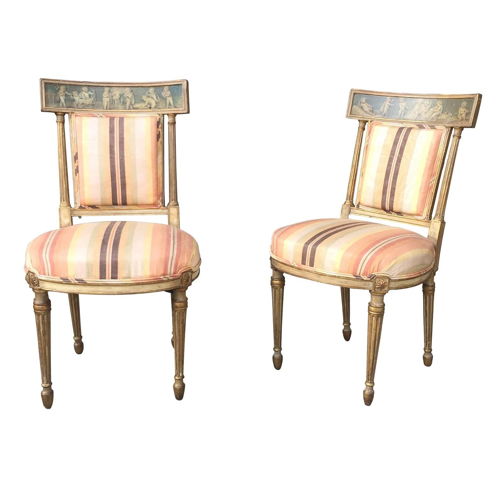 Pair of 19th Century English Neoclassical Side Chairs