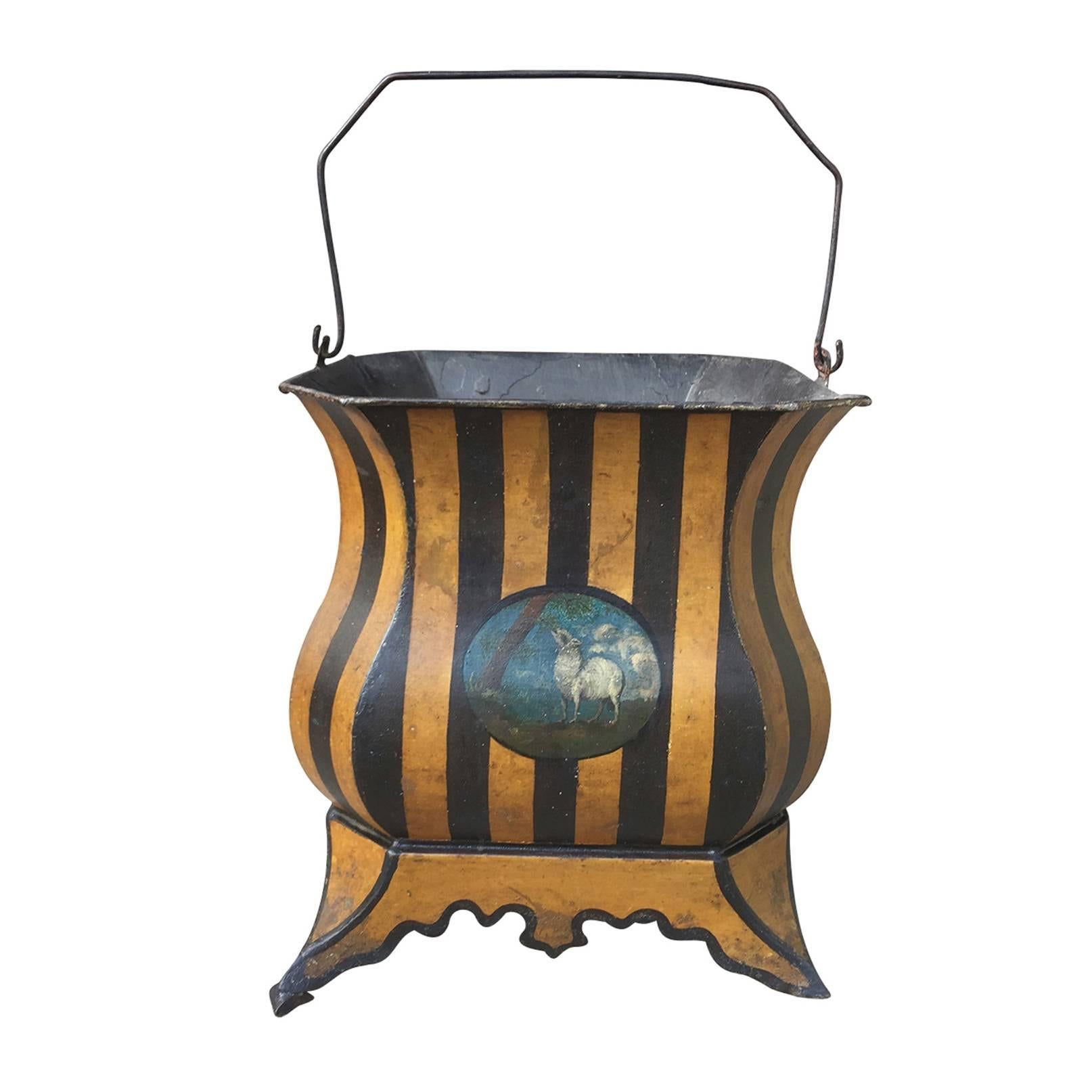 19th Century French Tole Bucket