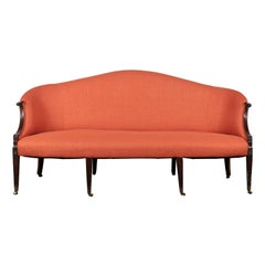 18th-19th Century American Federal Mahogany Upholstered Settee