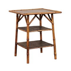 19th Century English Bamboo Three-Tier Table