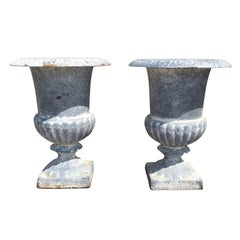 Pair of 20th Century English Lead Urn Pots