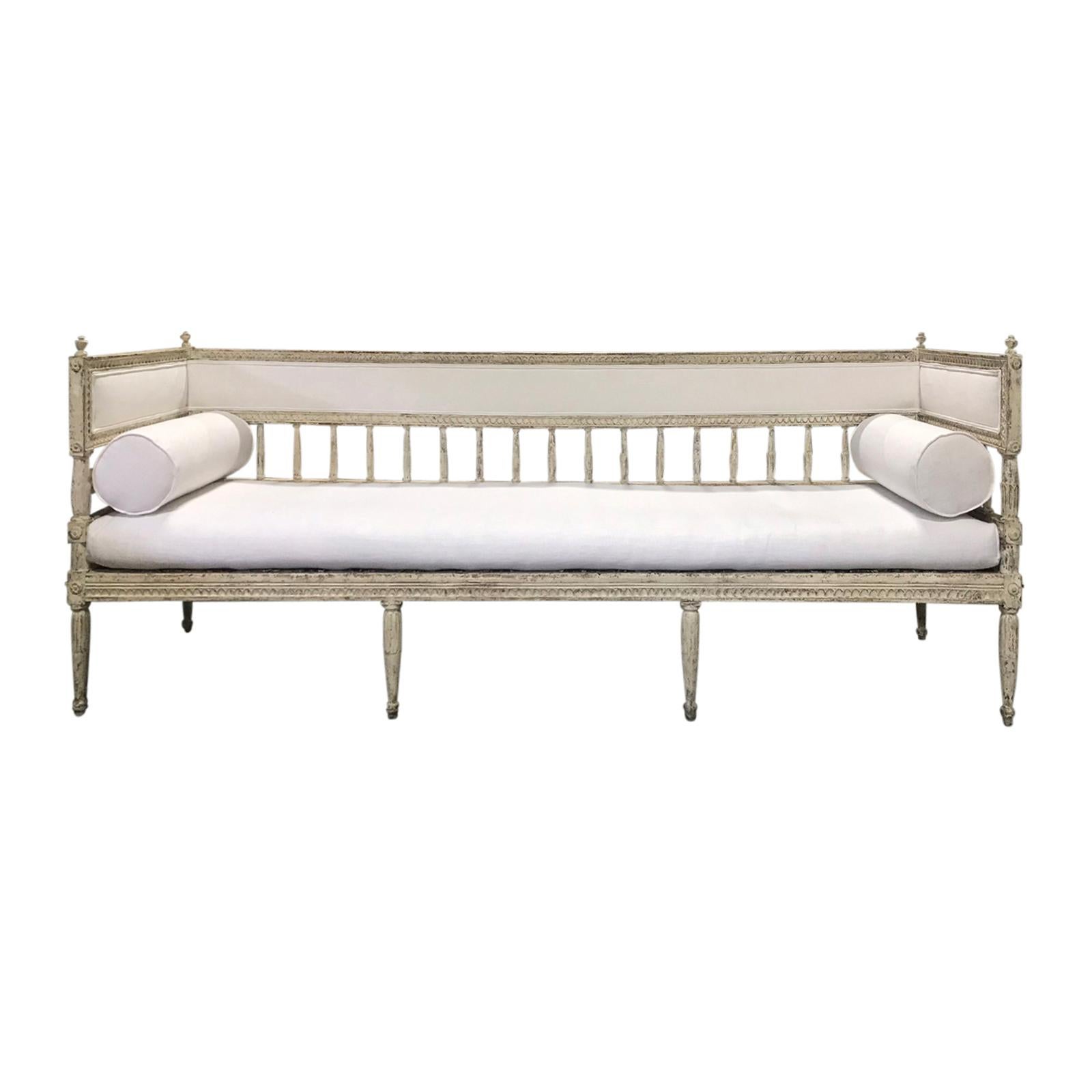 18th-19th century jumbo Gustavian style bench.