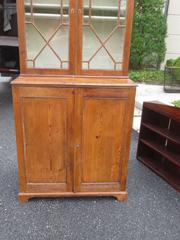 Georgian Pine Cupboard, circa 1780, Stepback with Old Glass