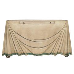 1960s Aldo Tura Leather Draped Console Table with Writing Slide