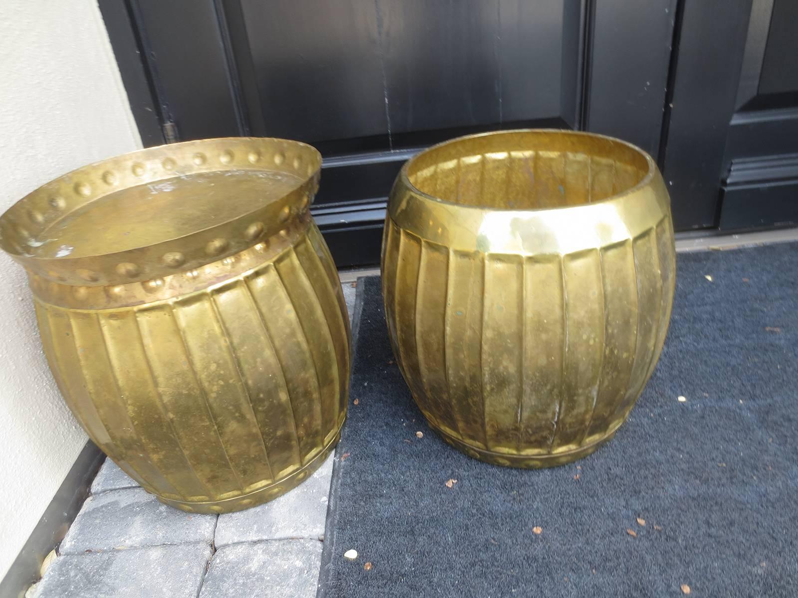 Pair of Mid-Century Brass Garden Seats 3