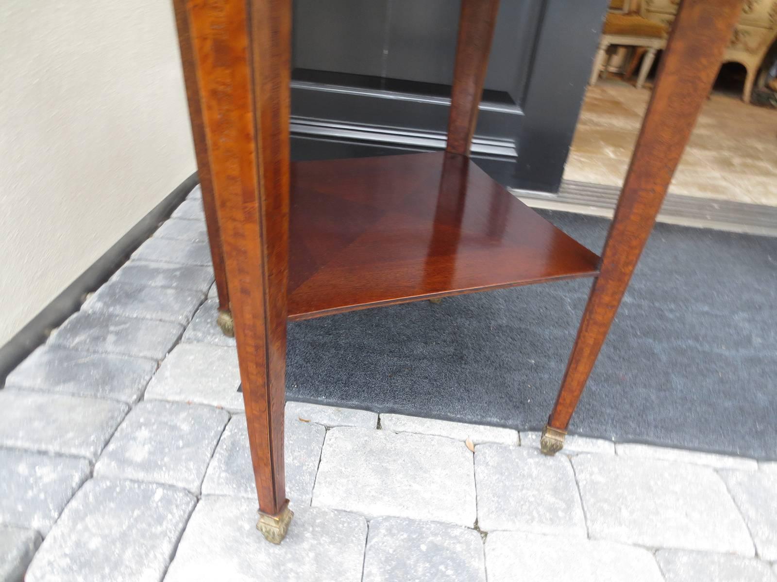 20th Century 20thC Bronze Mounted Parquetry Burled Wood Round Table c.1900