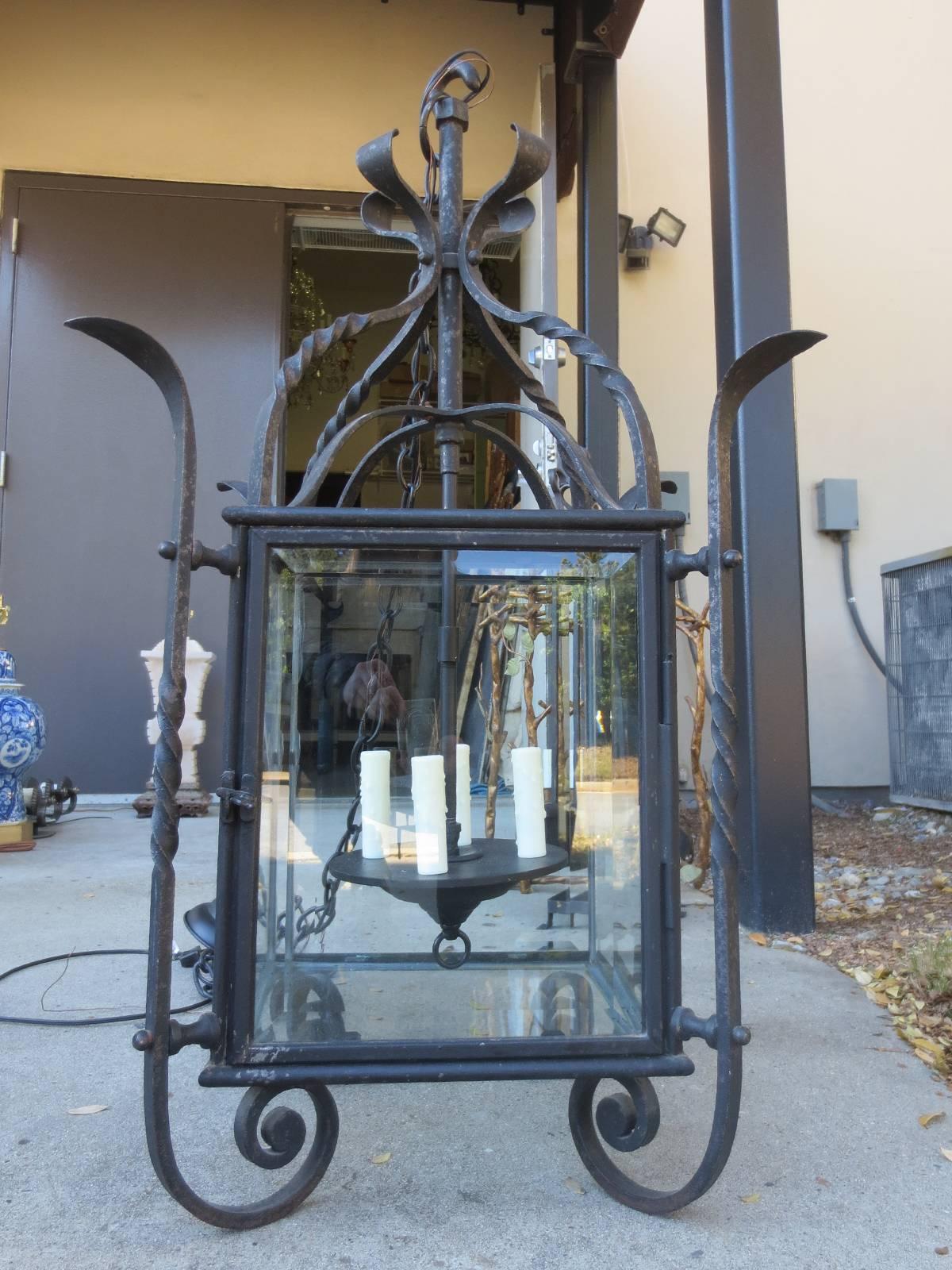 Late 19th-early 20th century French hand-forged lantern.