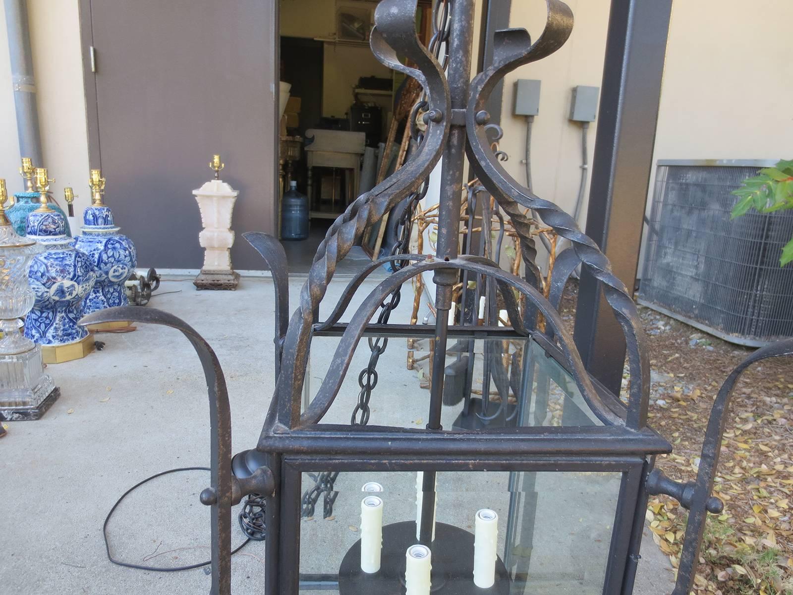 Late 19th-Early 20th Century French Hand-Forged Lantern 1