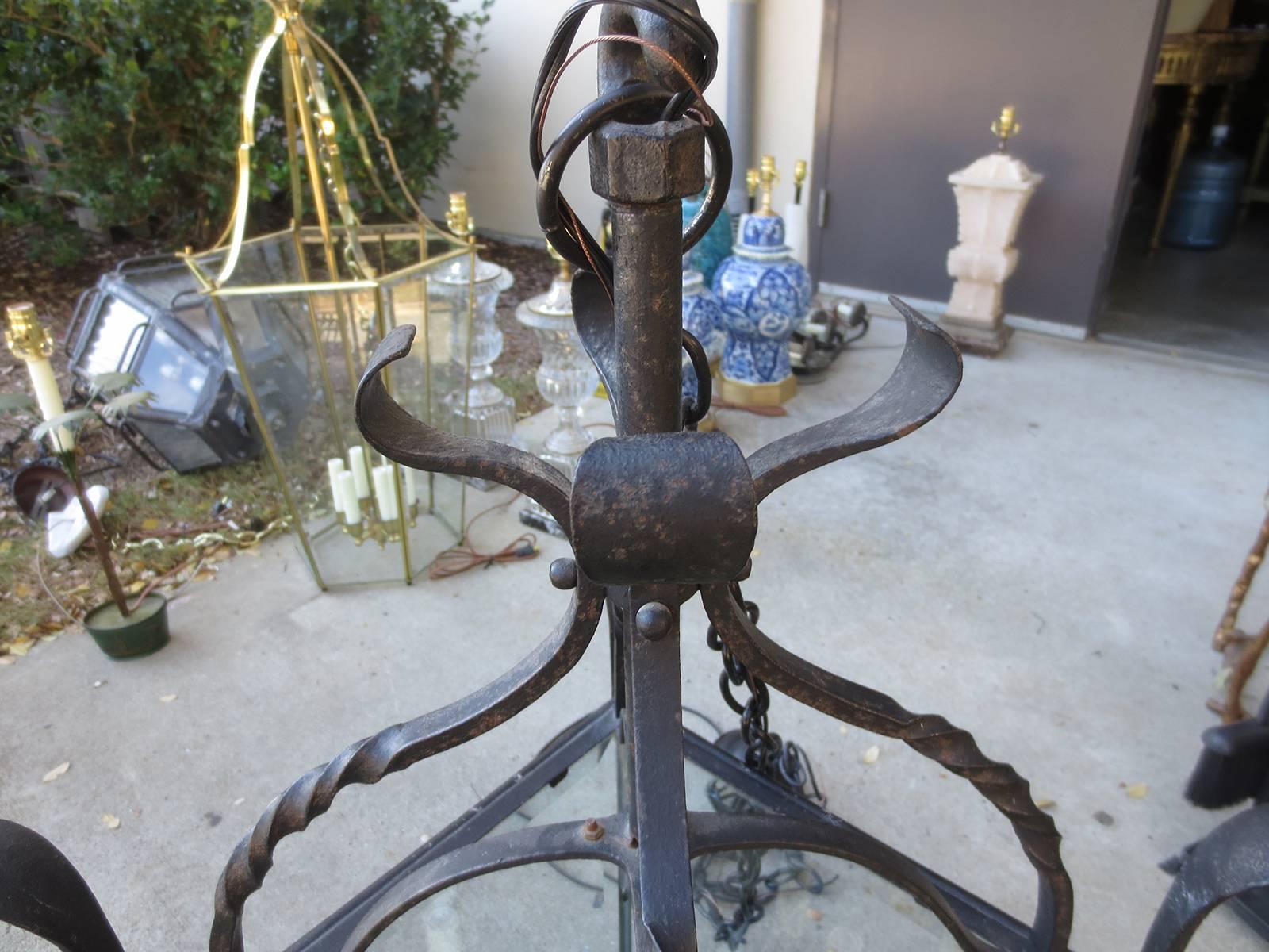 Late 19th-Early 20th Century French Hand-Forged Lantern 3