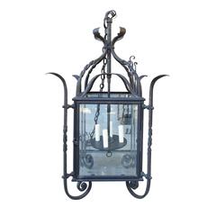 Late 19th-Early 20th Century French Hand-Forged Lantern