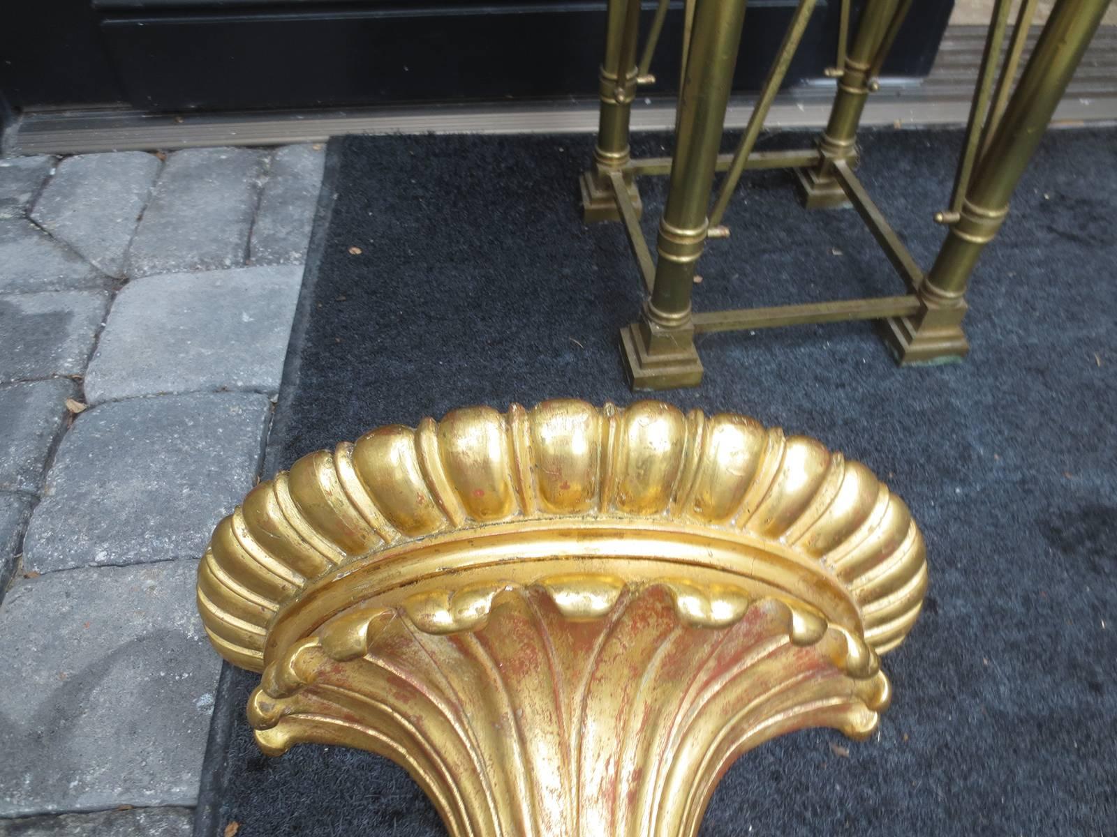 Pair of 19th-20th Century Large English Giltwood Brackets.