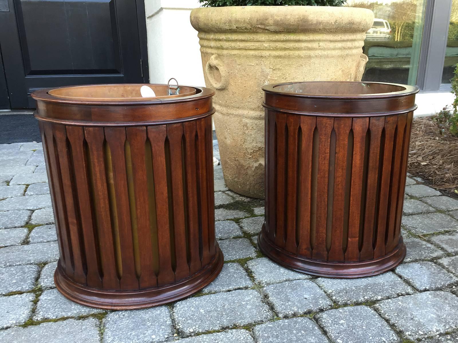 Pair of 19th Century Copper Lined English Buckets in the Style of George III In Excellent Condition In Atlanta, GA