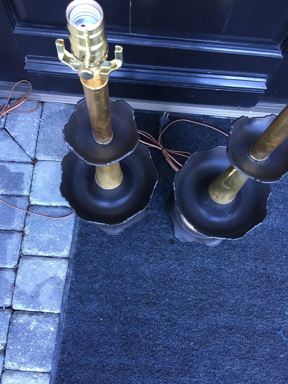 Pair of Midcentury Brass Lamps 1