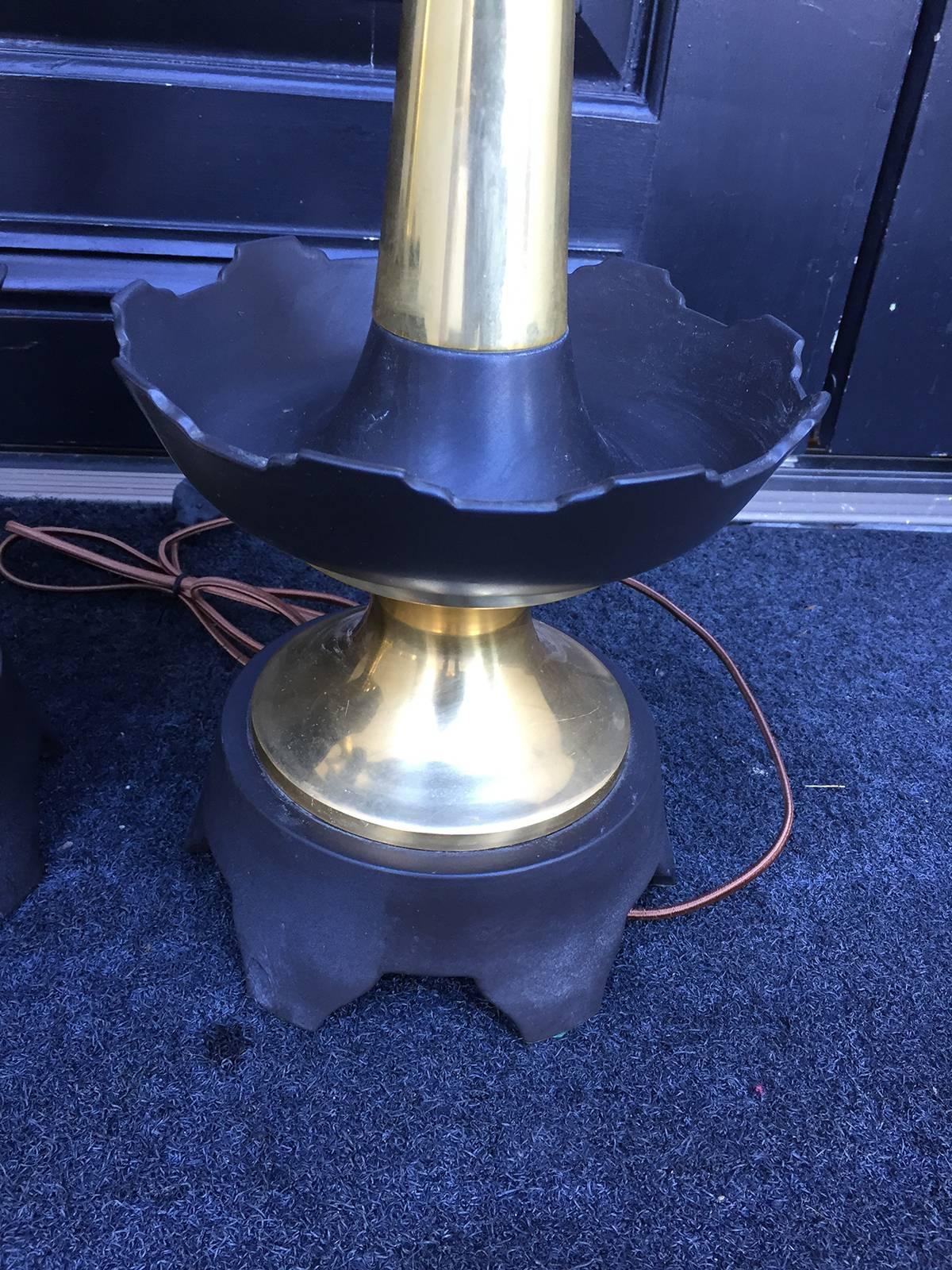 Pair of Midcentury Brass Lamps 2