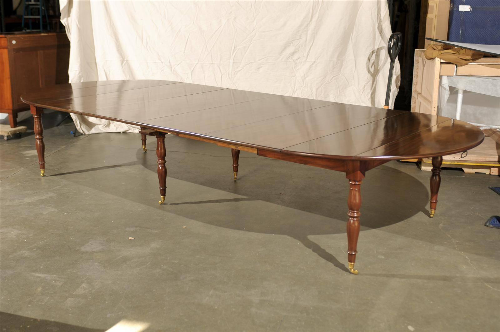 19th Century French Mahogany Dining Table, Four Leaves.
Without leaves:61.75