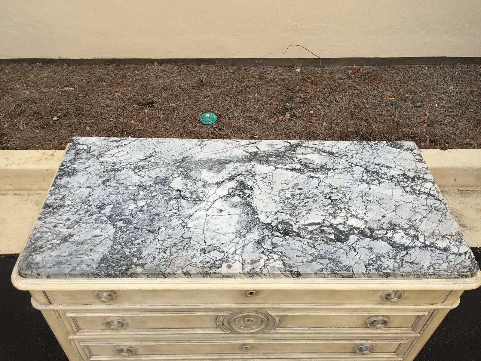 19th Century Louis Philippe French Marble-Top Chest in Custom Finish 5