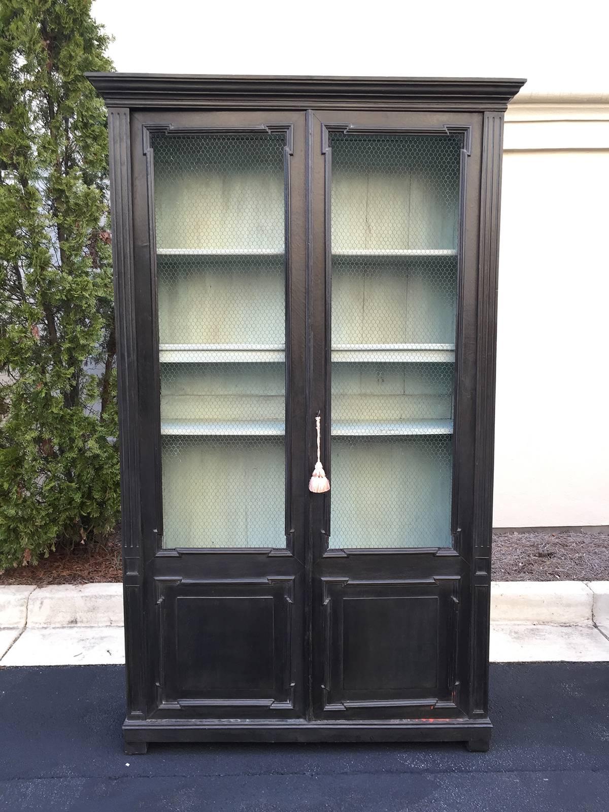 19th Century French Ebonized Bibliotheque/ Bookcase with Custom Finish In Excellent Condition In Atlanta, GA