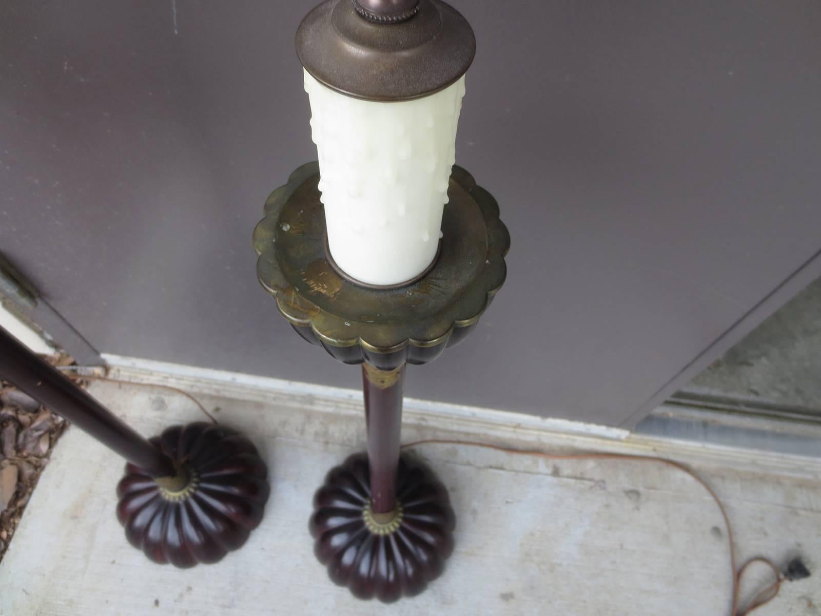 Pair of 19th-20th Century Elegant Japanese Candlesticks as Lamps In Good Condition In Atlanta, GA