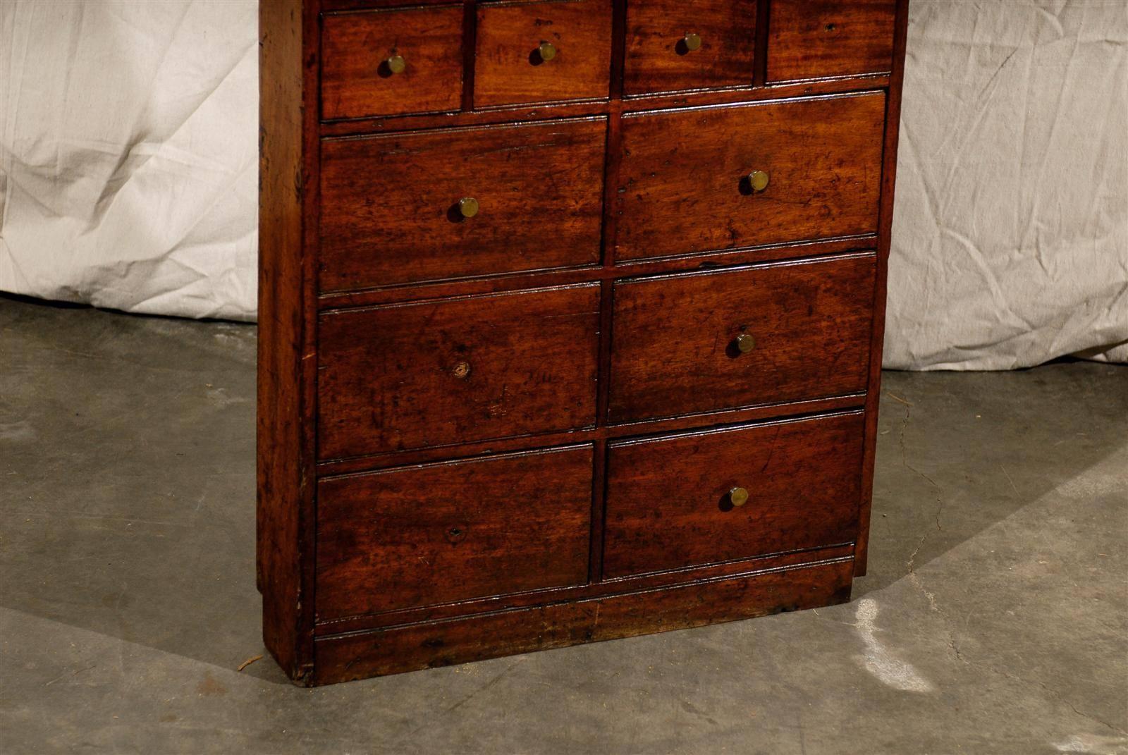 19th Century French Spice Cabinet, 26 Drawers, Old Finish 2