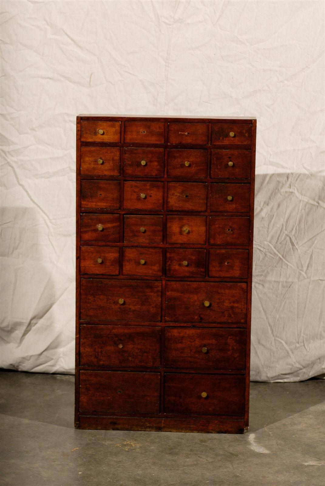 19th Century French Spice Cabinet, 26 Drawers, Old Finish 4