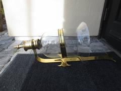 Pair of Brass Sconces with Globes by Sarreid, Spain, circa 1960s