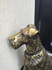 20th Century Large Brass Airedale Terrier Dog Doorstop
