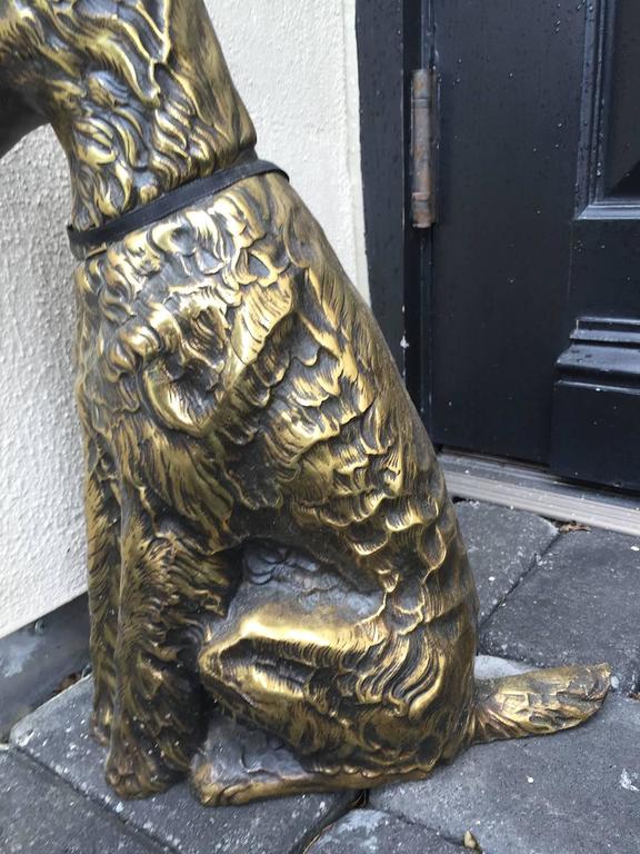 20th Century Large Brass Airedale Terrier Dog Doorstop For Sale at 1stDibs brass terrier