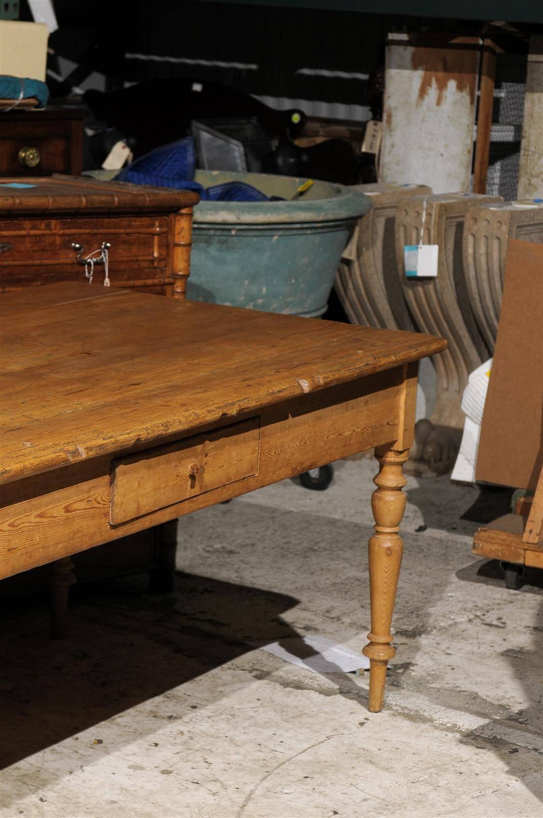 19th Century Pine Farm Table 2