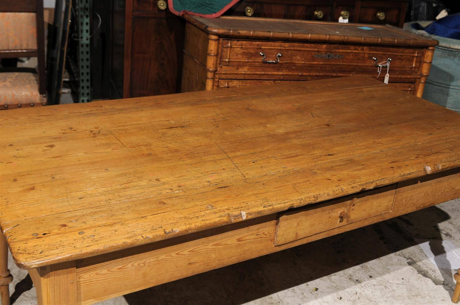 19th Century Pine Farm Table 3