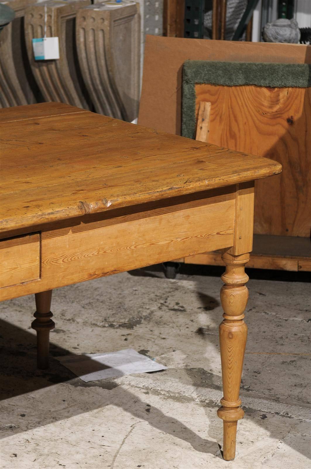 19th Century Pine Farm Table 4