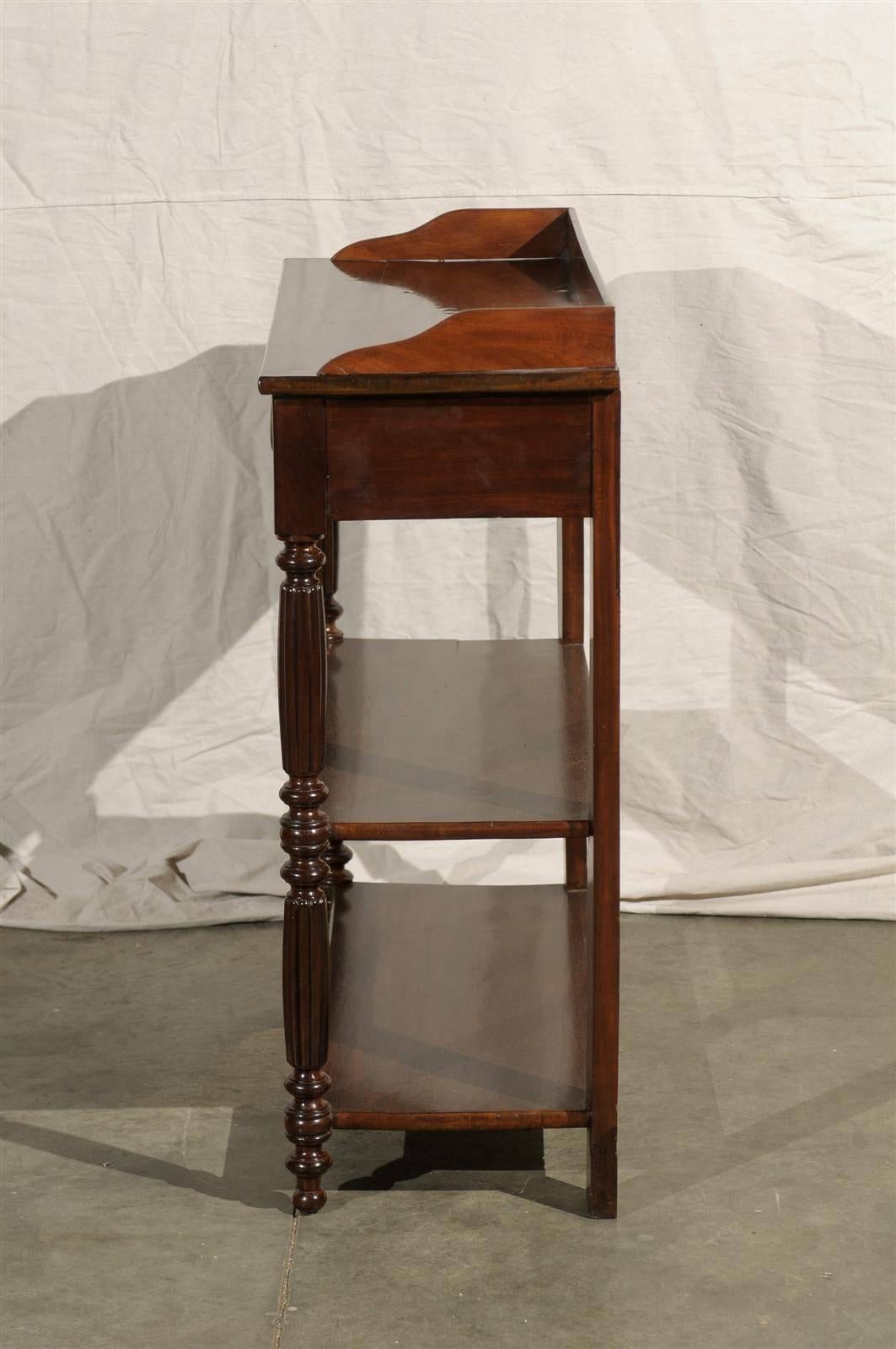 19th Century English Mahogany Etagere with Two Drawers 3