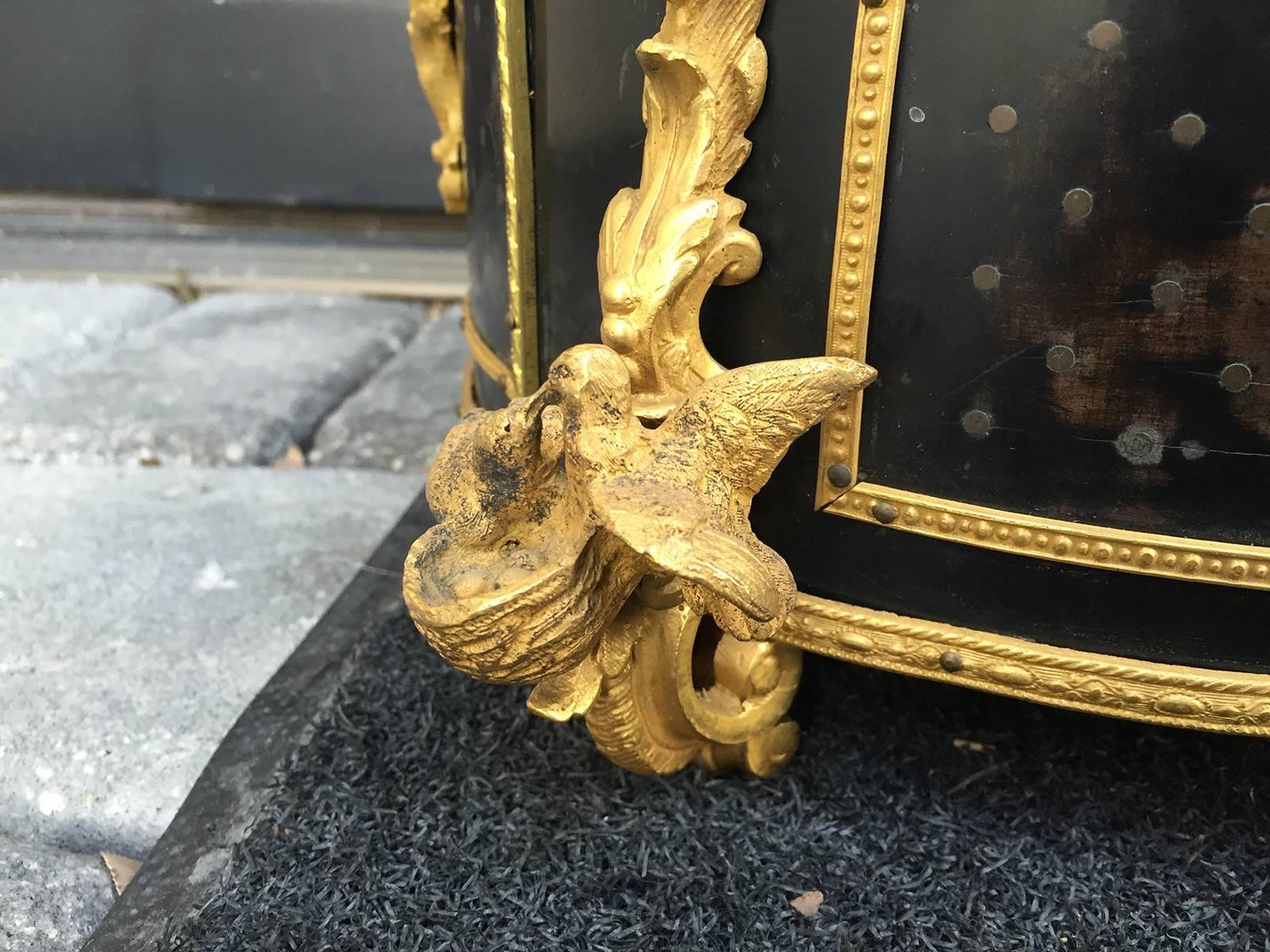 19th Century French Ebonized Gilt Bronze Box with Mother-of-Pearl Inlay 2