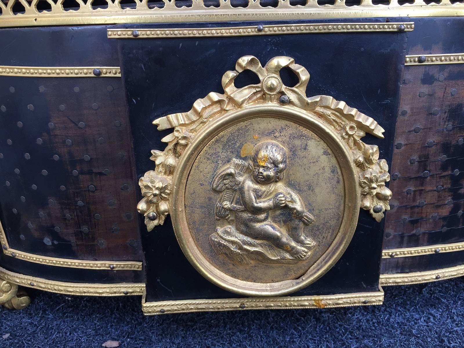 19th Century French Ebonized Gilt Bronze Box with Mother-of-Pearl Inlay 3