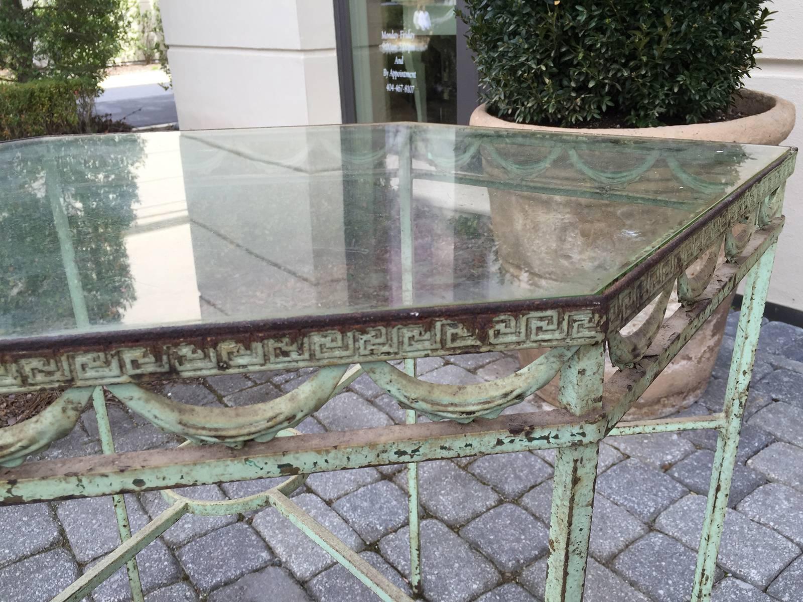 Mid-20th Century Quality Octagonal Iron Garden Table, Probably Salterini