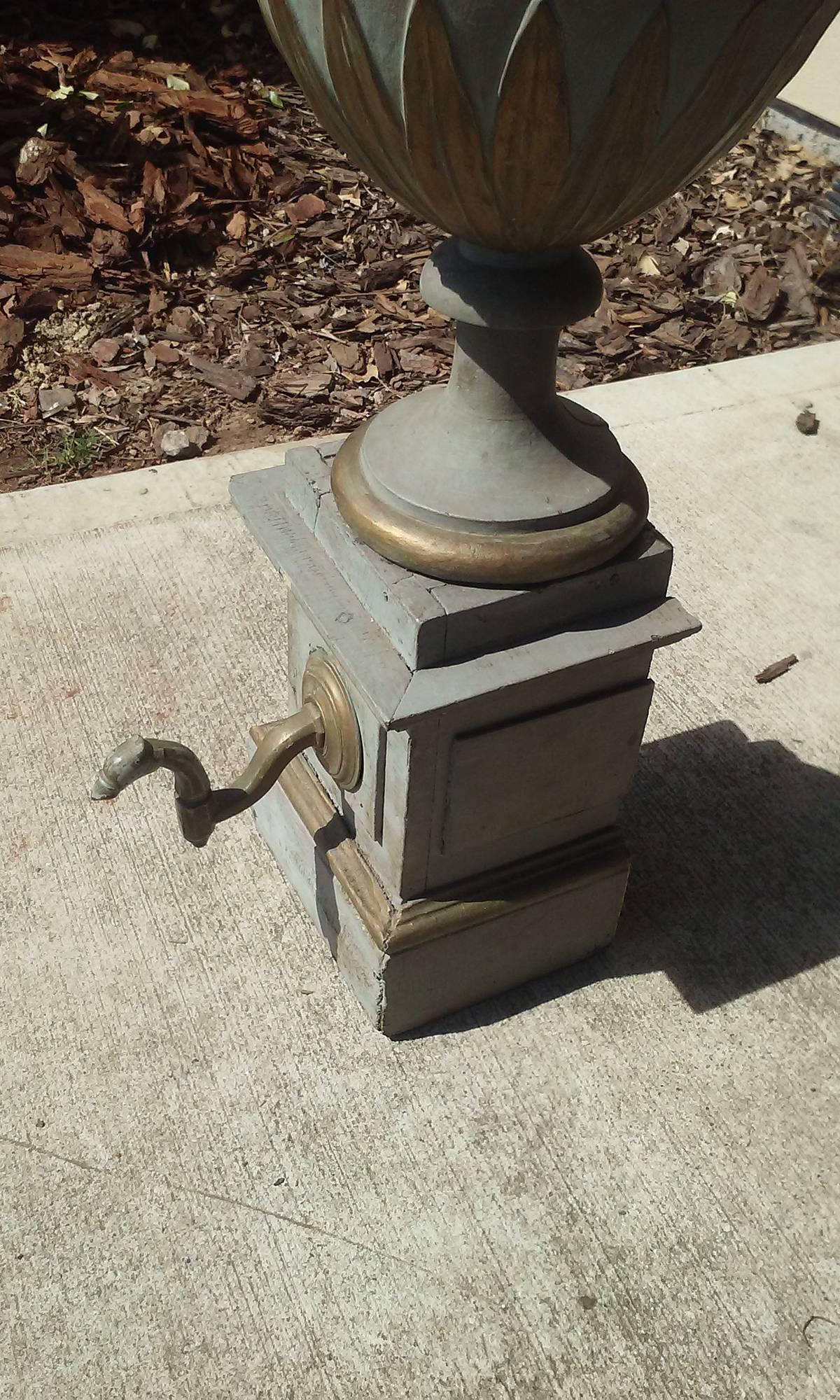 Jumbo 19th Century Tole Urn with Old Paint 4